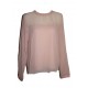 Rose blouse with transparent sleeves 